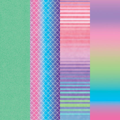Cricut - 4 Feuilles de Transfert avec Motifs Infusible Ink - Rainbow Mermaid - (30,5x30,5cm)