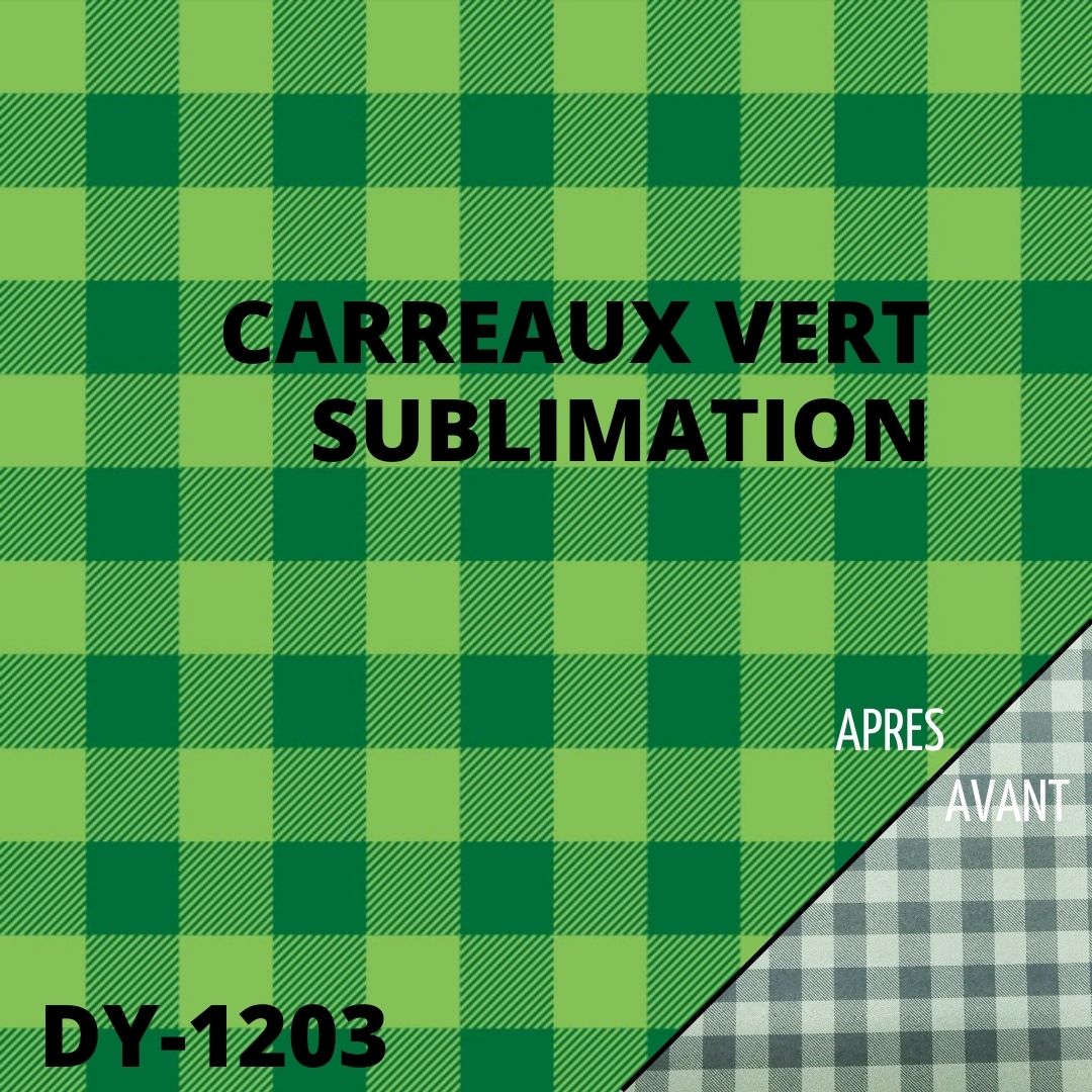 sublimation feuille infusible ink carreaux vert 30x30 cm atome3d