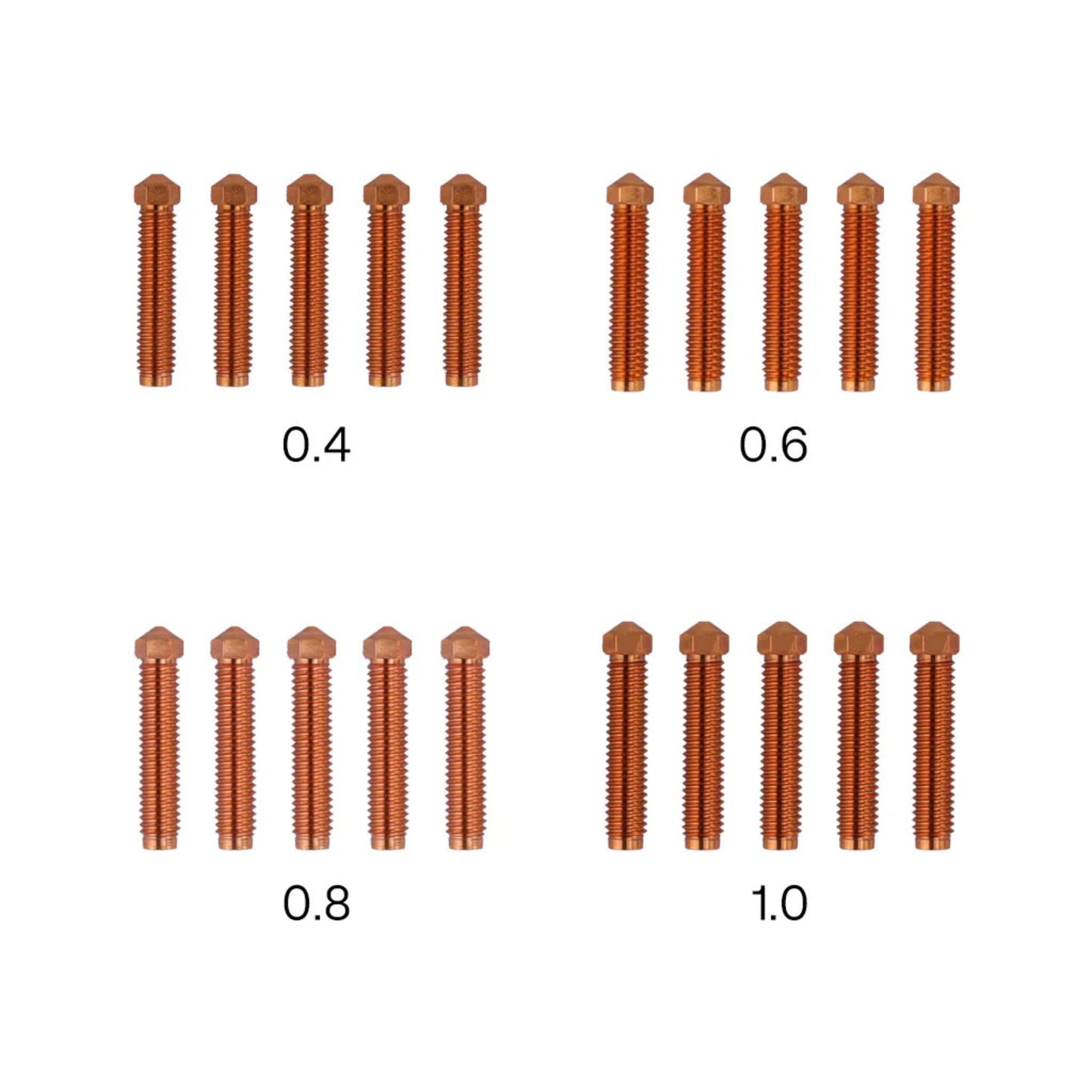 Elegoo - OrangeStorm Giga - Kit de Buse en Laiton Multi-Taille (Nozzle)