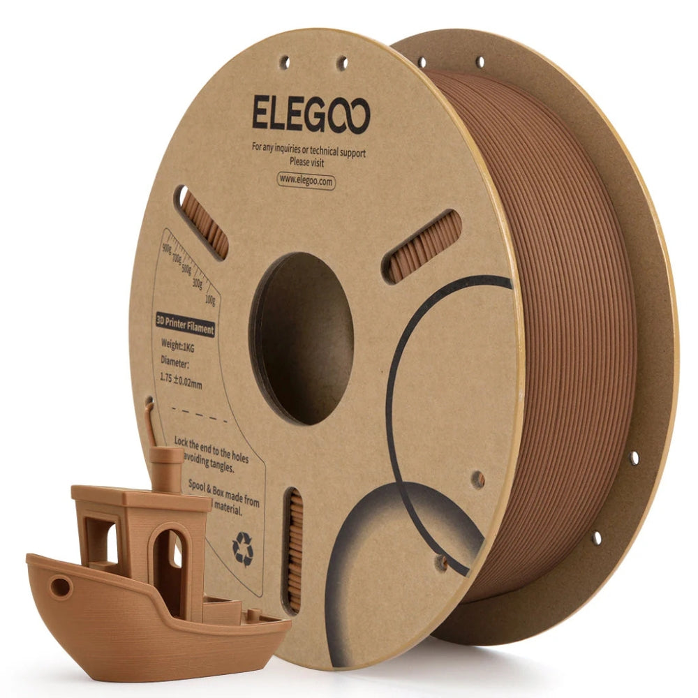 Elegoo - PLA Special - Wood - Bois de Teck/Brun Moyen (Teak Wood/Medium Brown) - 1,75 mm - 1 kg