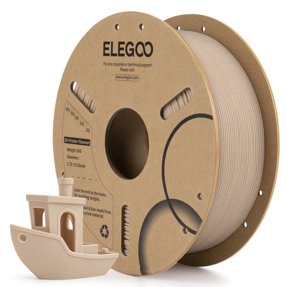 Elegoo - PLA Spécial - Wood - Chêne/Marron Claire (Oak/Light Brown) - 1,75 mm - 1 kg