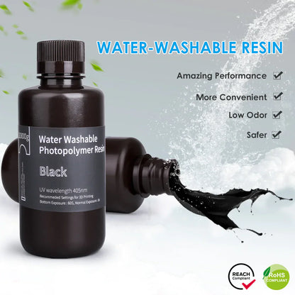 Pack ELEGOO - 6x Résine Water Washable - Noir (Black) - 1 kg