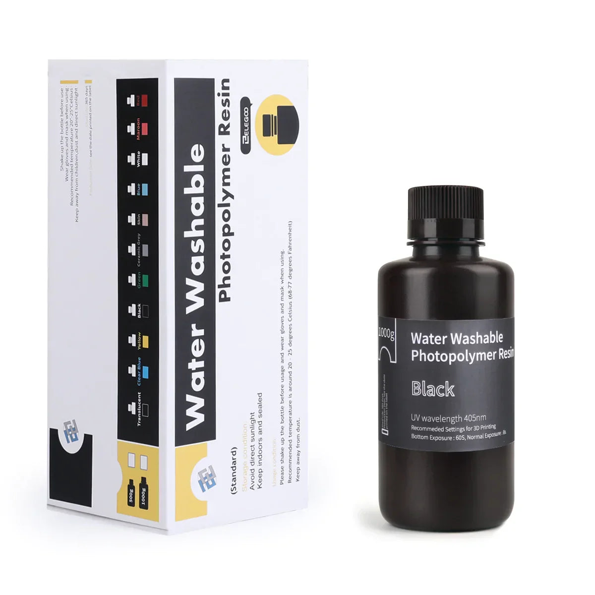 Pack ELEGOO - 3x Résine Water Washable - Noir (Black) - 1 kg