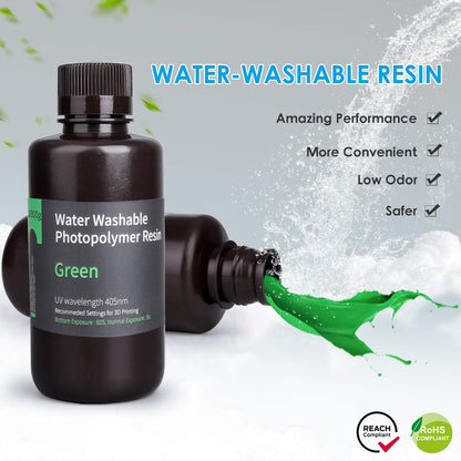 Pack ELEGOO - 3x Résine Water Washable - Vert (Green) - 1 kg