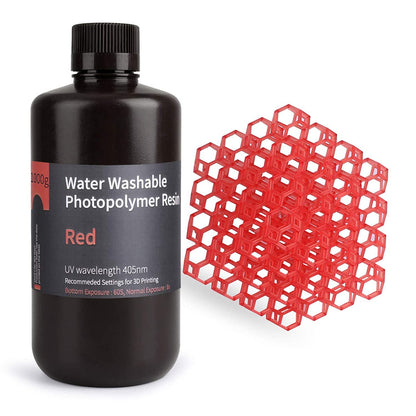 Pack ELEGOO - 12x Résine Water Washable - Rouge (Red) - 1 kg