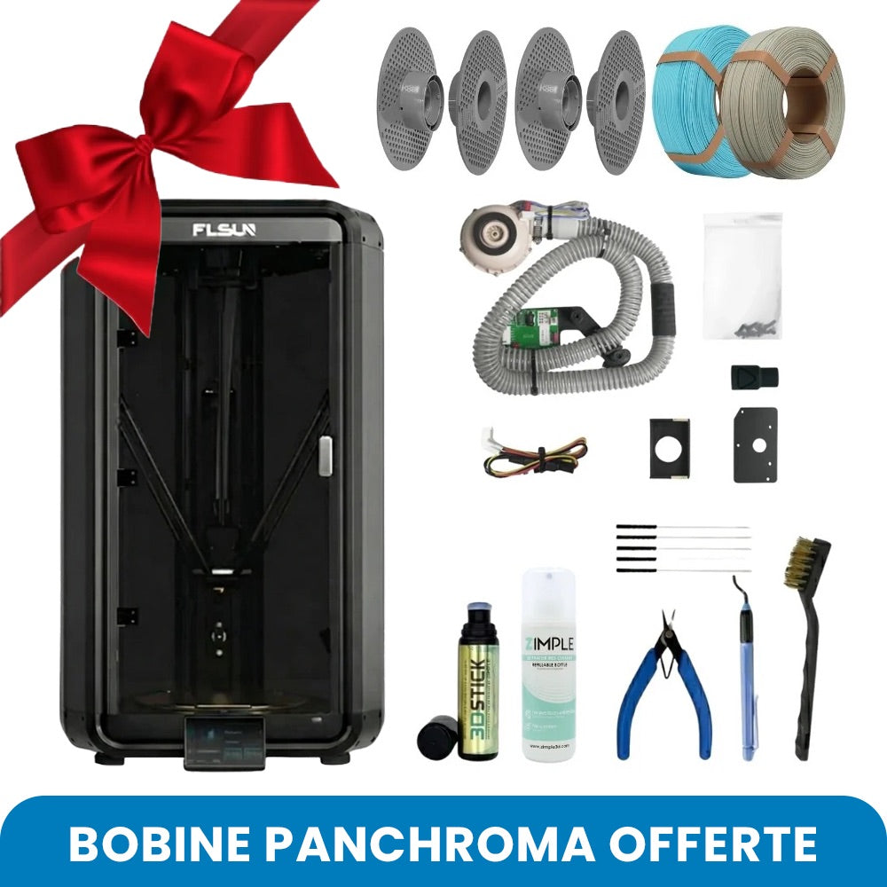Pack FLsun T1 avec Silencieux + 2 Bobines avec Bobine Panchroma  Offerte