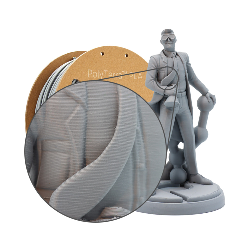 Polymaker - PolyTerra PLA - Gris Fossile (Fossil Grey) - 1.75 mm - 1 kg