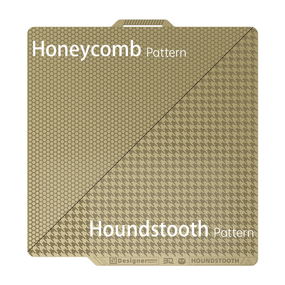 BIQU - Plateau d'impression texturé Dual pour X1/X2/P1/P2/A1 - Nid d'abeille et Pied-de-poule (Honeycomb & Houndstooth Patterns) - 257 x 257 mm