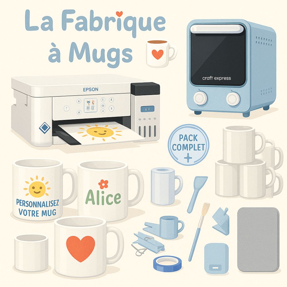 Pack complet - La Fabrique à Mugs à Sublimer
