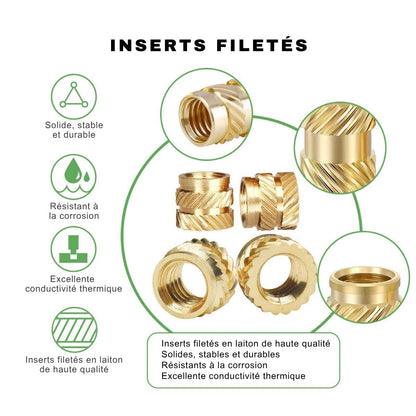 Mintion - Kit d'Inserts Filetés (Threaded Inserts Kit NutoPress) - 500 pcs