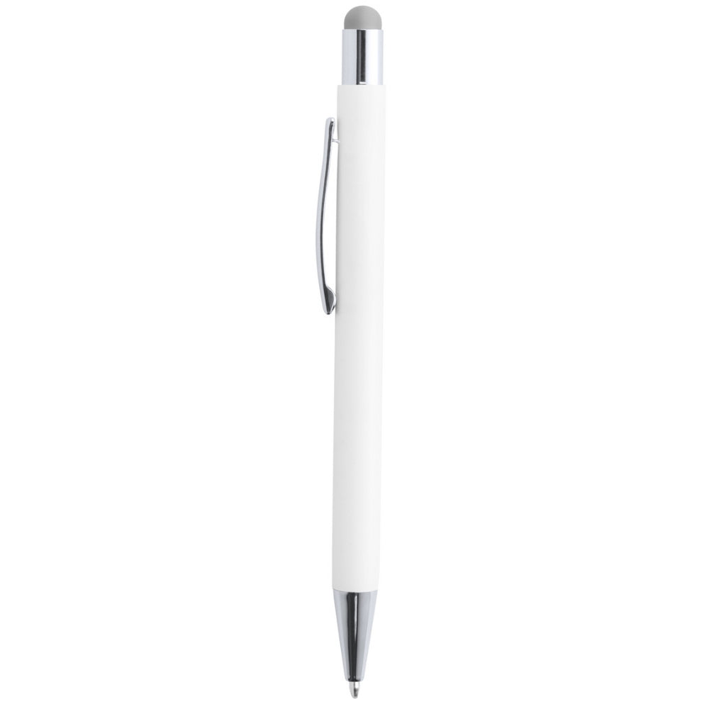 MissKraft -  5 Stylos à bille à graver Wirly Blanc embout Argenté