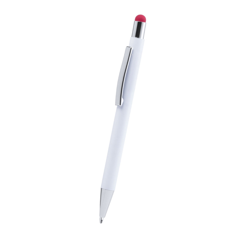 MissKraft -  5 Stylos à bille à graver Wirly Blanc embout Rouge