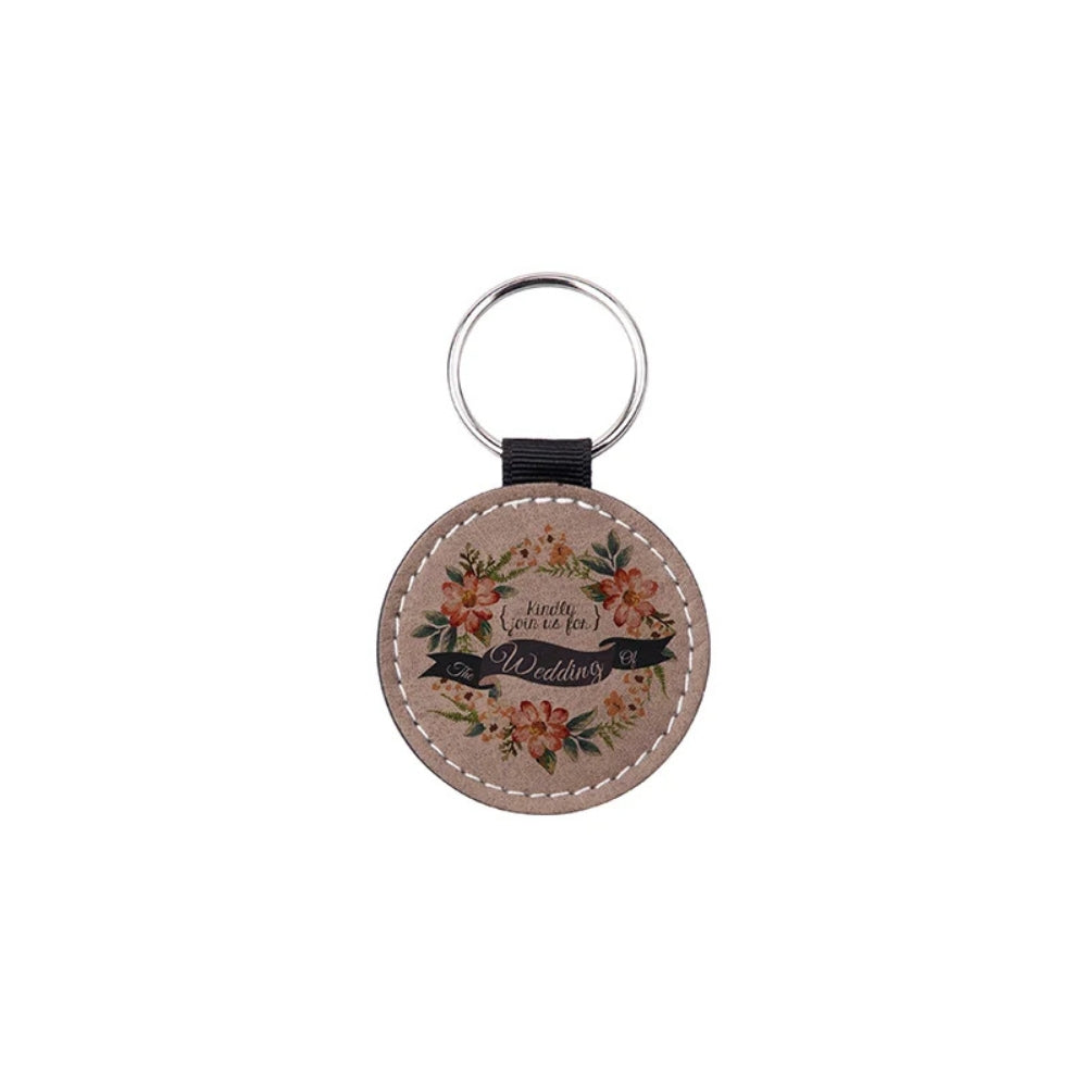 MissKraft - Sublimation - 10 Porte-clés en Similicuir Ronds - Gris
