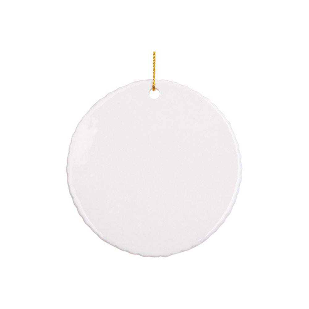 MissKraft - Sublimation - 10 Décorations de Noël Céramique - Rond/Dentelé - 7,6 cm