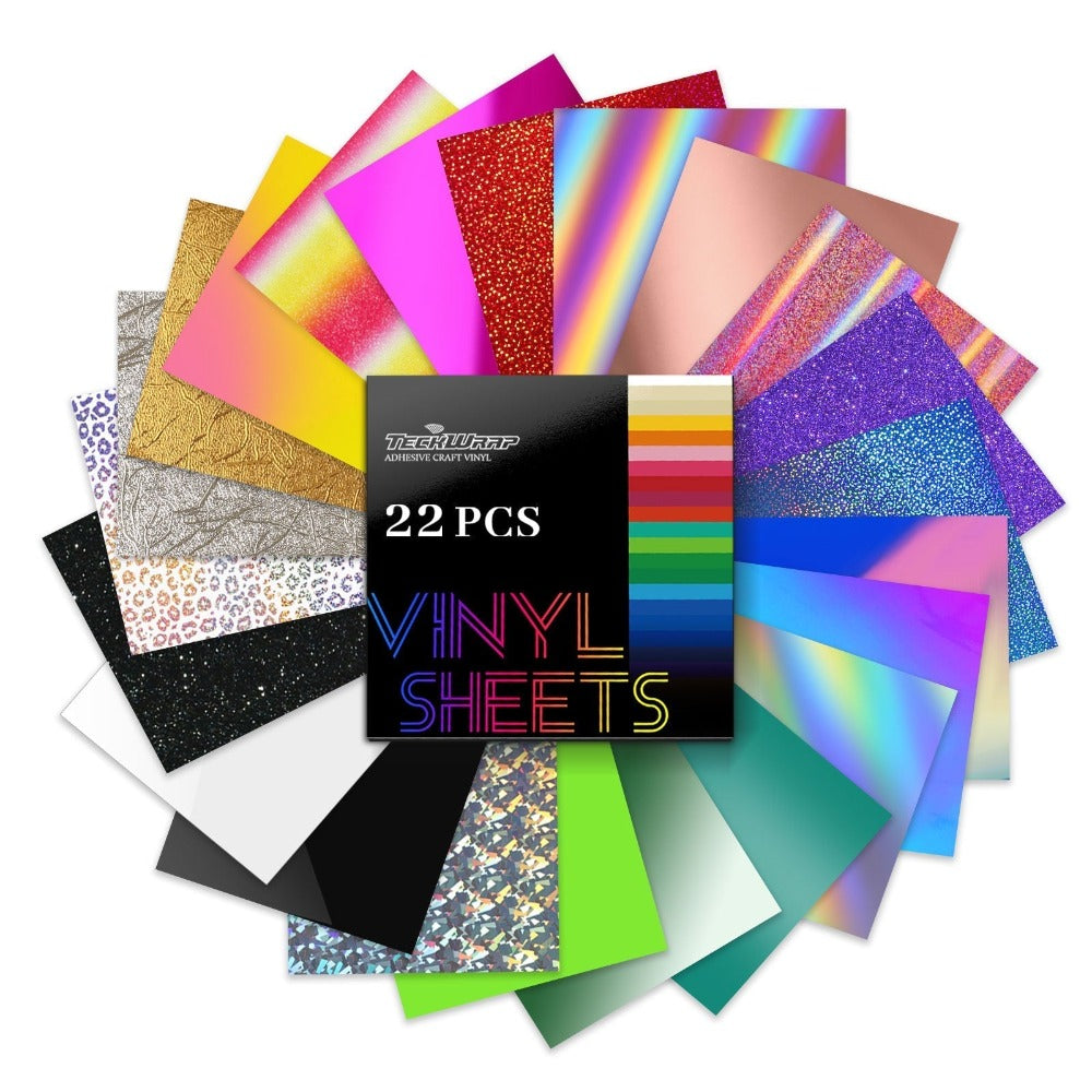 TeckWrapCraft - Vinyle Adhésif - Pack Starter 22 feuilles