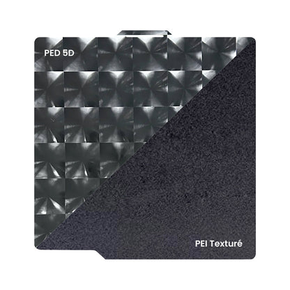 Ziflex - Plateau d'Impression pour Bambu Lab Séries X1/X2/P1/P2/A1 - PED 5D & PEI Textured - 257 x 257 mm