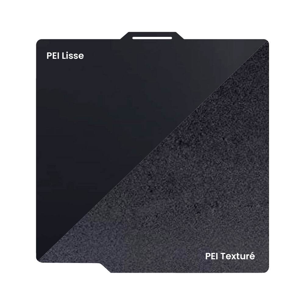 Ziflex - Plateau d'Impression pour Bambu Lab Séries X1/X2/P1/P2/A1 - PEI Smooth & PEI Textured - Noir - 257 x 257 mm
