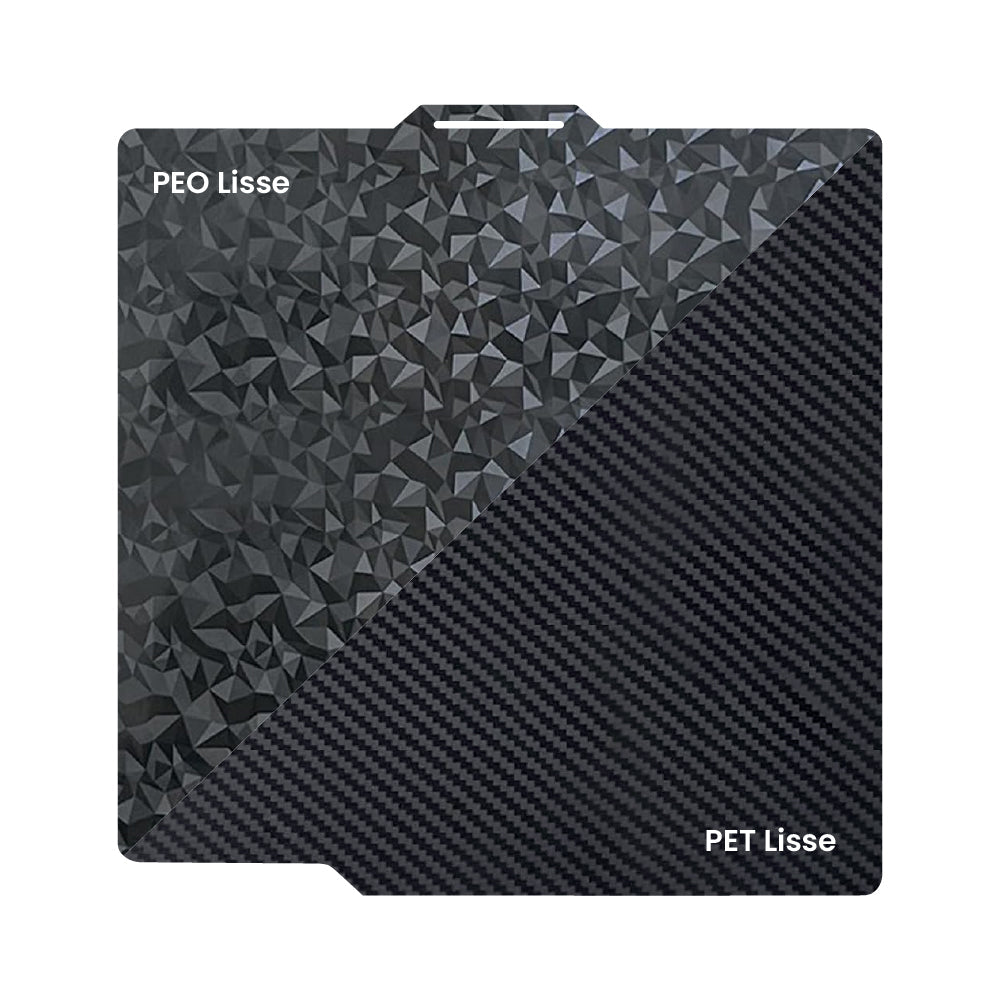 Ziflex - Plateau d'impression pour Bambu Lab Séries X1/X2/P1/P2/A1 - PEO & Fibre de Carbon PET Smooth - 257 x 257 mm