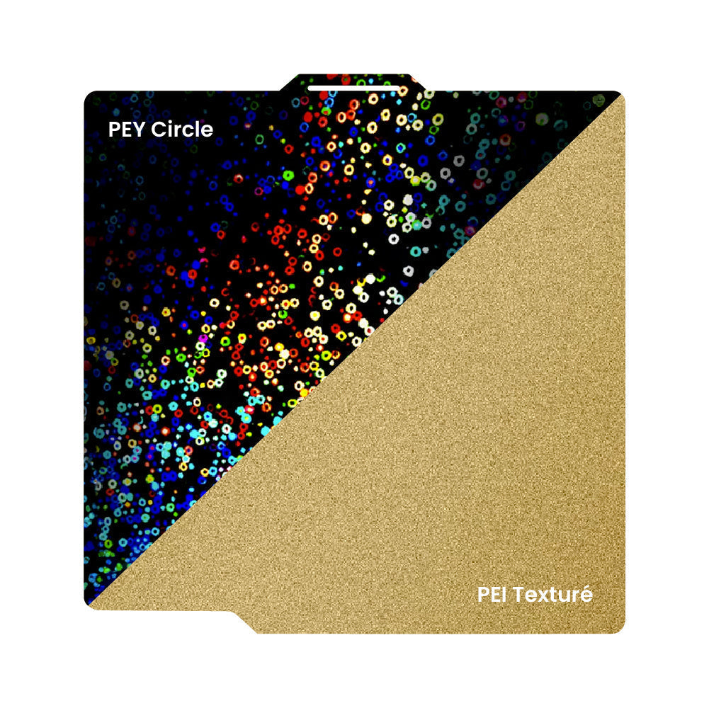 Ziflex - Plateau d'Impression pour Bambu Lab Séries X1/X2/P1/P2/A1 - PEY Circle & PEI Textured  - 257 x