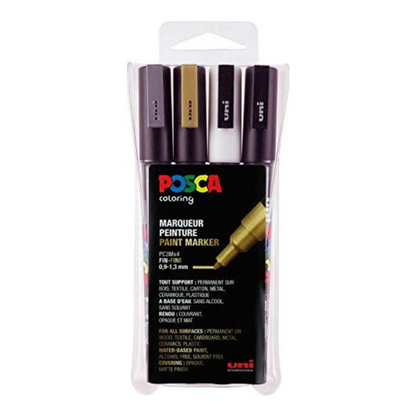 POSCA - Set 4 marqueurs PC-3M assortis