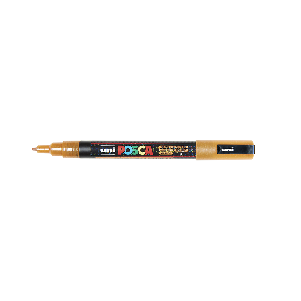 POSCA - Marqueur Pointe Conique Fine - Orange Pailleté