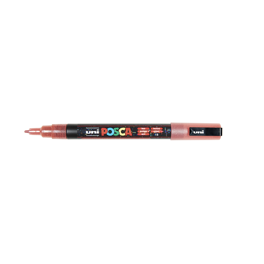 POSCA - Marqueur Pointe Conique Fine - Rouge Pailleté