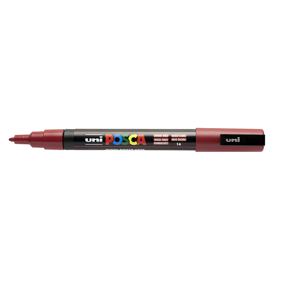 POSCA - Marqueur Pointe Conique Fine - Rouge Foncé