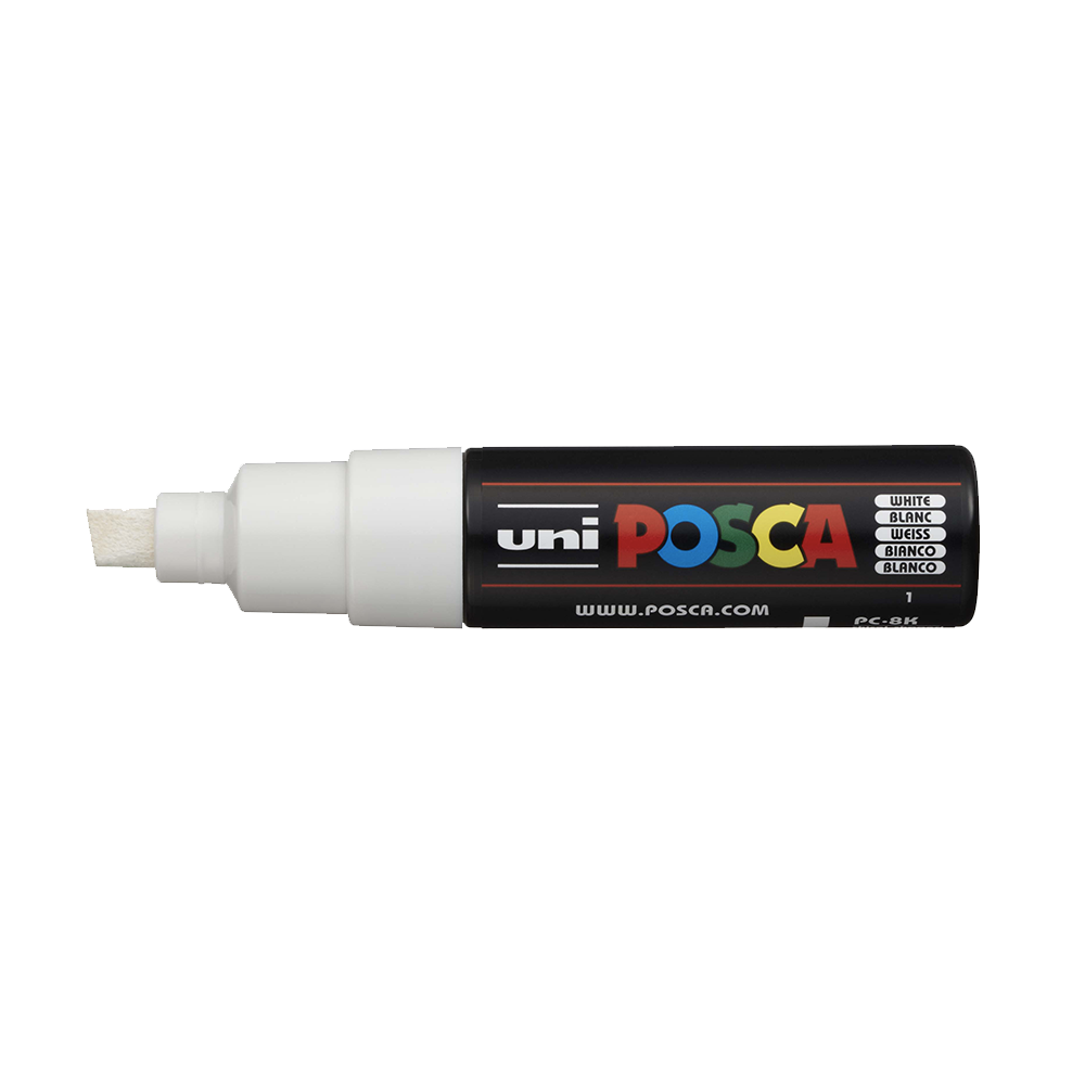 POSCA - Marqueur Pointe Biseautée Large - Blanc