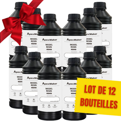 Pack ApexMaker - 12x Résine Standard (Model Resin) - Blanc (White) - 1 kg