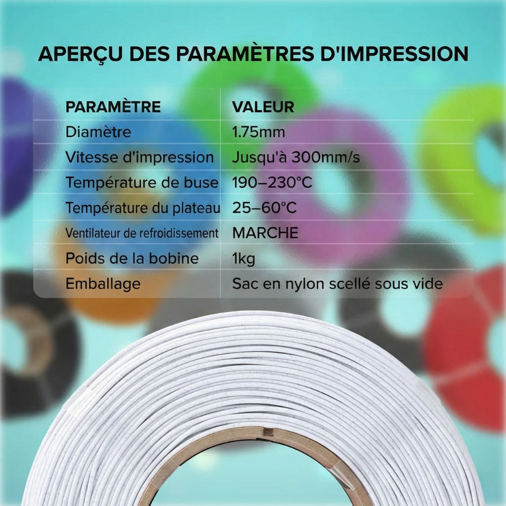 Panchroma PLA - Marbre Blanc (Marble White) - 1,75 mm - 1 kg - Refill