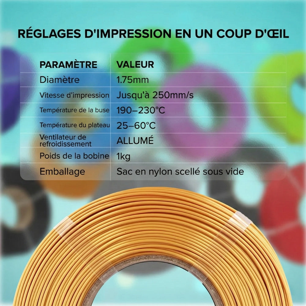 Panchroma PLA - Or Soie (Silk Gold) - 1,75 mm - 1 kg - Refill