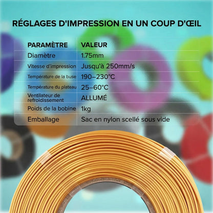 Panchroma PLA - Bronze Soie (Silk Bronze) - 1,75 mm - 1 kg - Refill