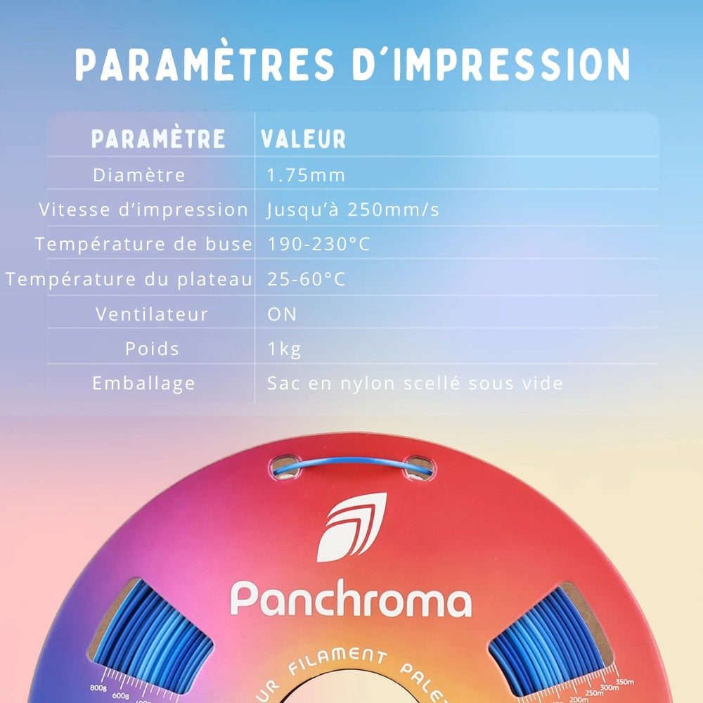 Panchroma PLA Dégradé - Soie Feu (Gradient Silk Fire) - 1,75 mm - 1 kg