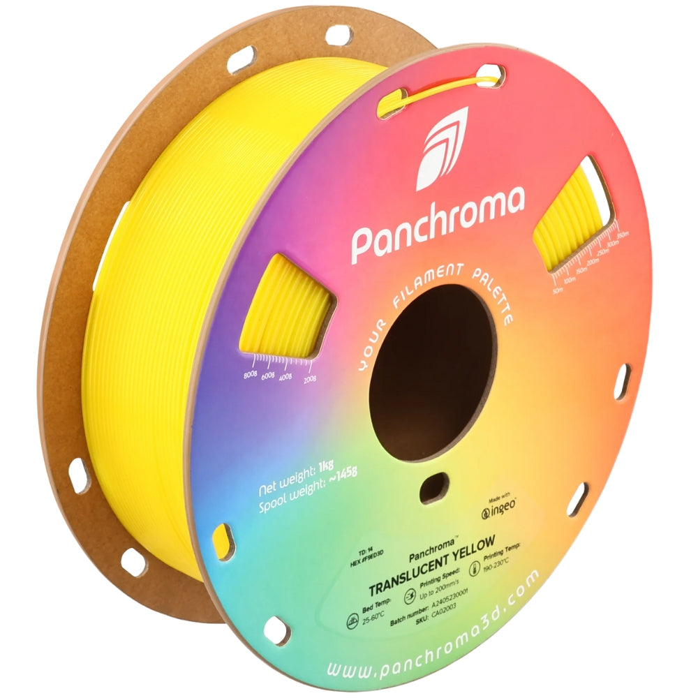 Panchroma Translucent PLA - Jaune Translucide (Yellow) - 1,75 mm - 1 kg