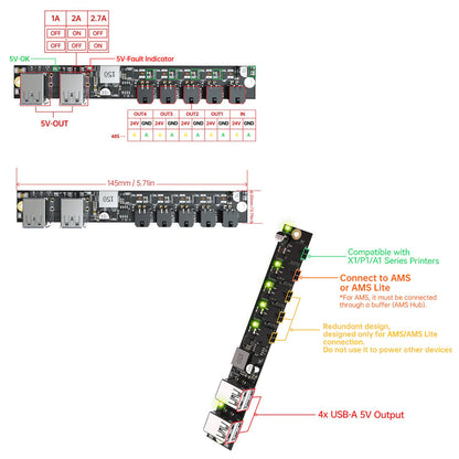 BIQU - Panda Branch V1.0 - Hub AMS/AMS Lite compatible A1/X1/P1