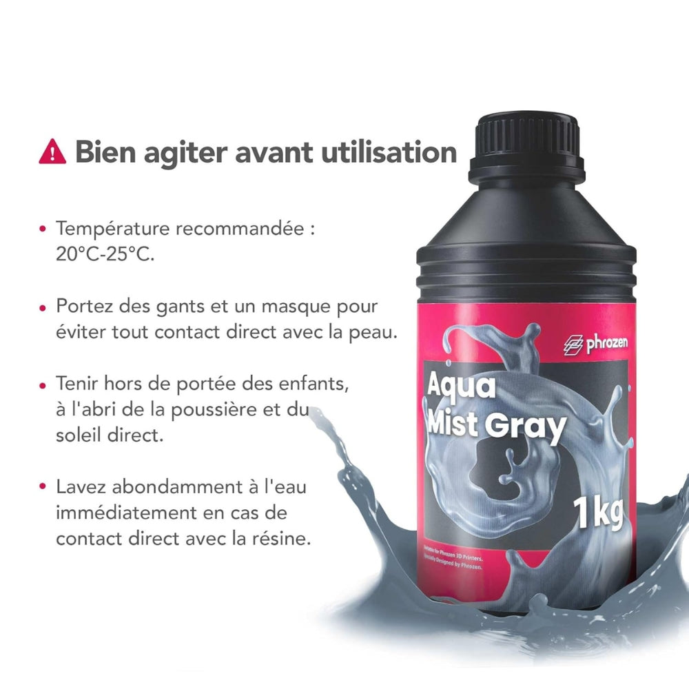 Phrozen - Résine Aqua - Gris Brumeux (Mist-Gray) - 1 kg 