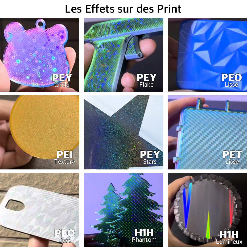 Ziflex - Plateau d'Impression pour Bambu Lab Séries X1/X2/P1/P2/A1 - PEO & H1H Phantom - 257 x 257 mm
