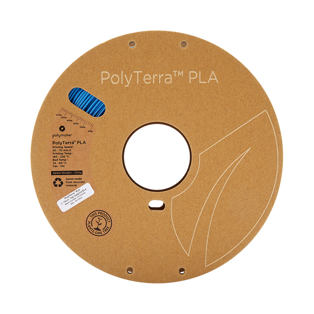 Polymaker - PolyTerra PLA - Bleu Saphir (Sapphire Blue) - 1.75 mm - 1 kg