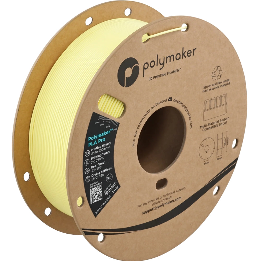 Polymaker - PLA Pro - Jaune Clair (Light Yellow) - 1,75 mm - 1 kg