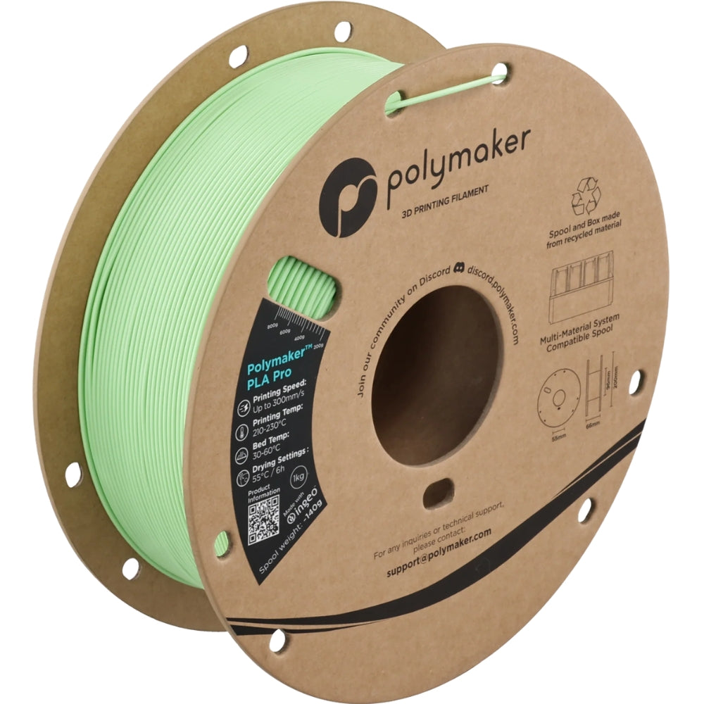 Polymaker - PLA Pro - Vert Clair (Light Green) - 1,75 mm - 1 kg