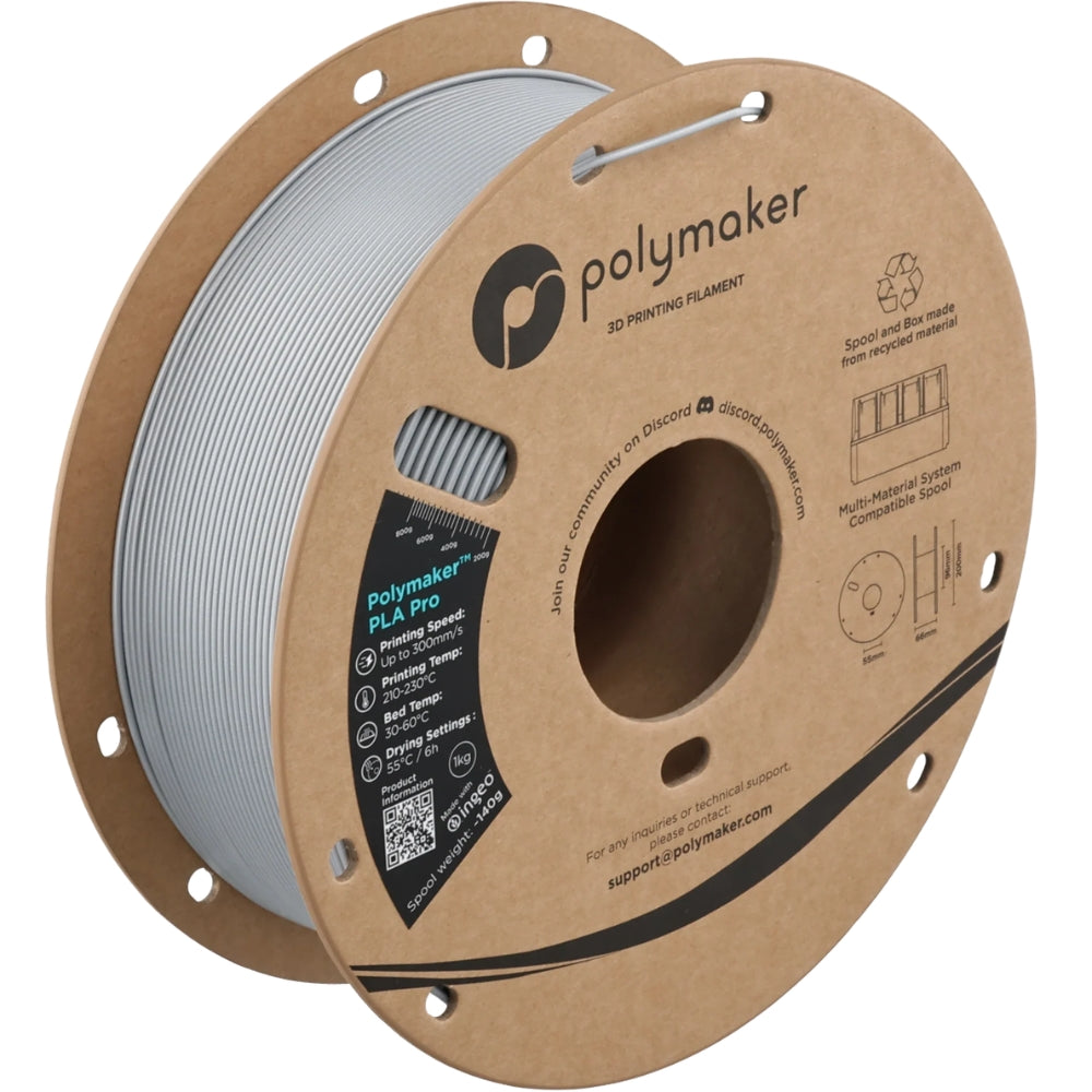Polymaker - PLA Pro Metallic -  Argent (Silver) - 1,75 mm - 1 kg