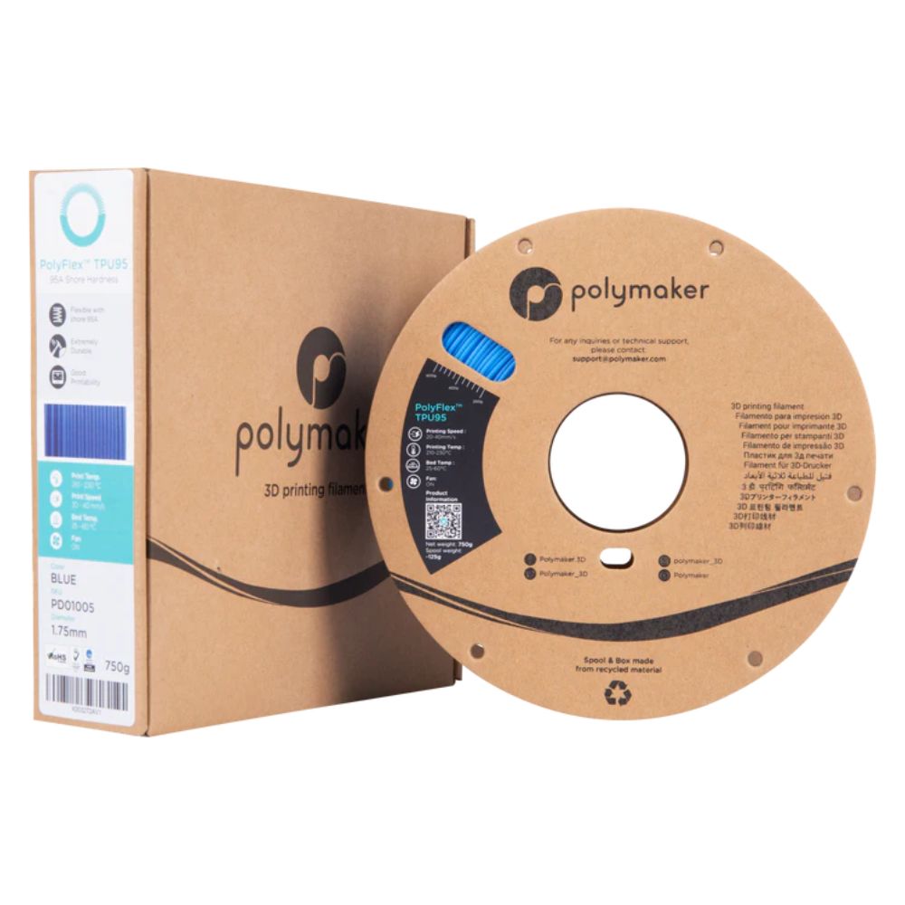 Polymaker - PolyFlex (TPU 95A) - Bleu (blue) - 1,75 mm - 750 g