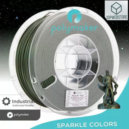 Polymaker - PolyLite Sparkle PLA - Vert foncé (dark green) - 1,75 mm - 1 kg