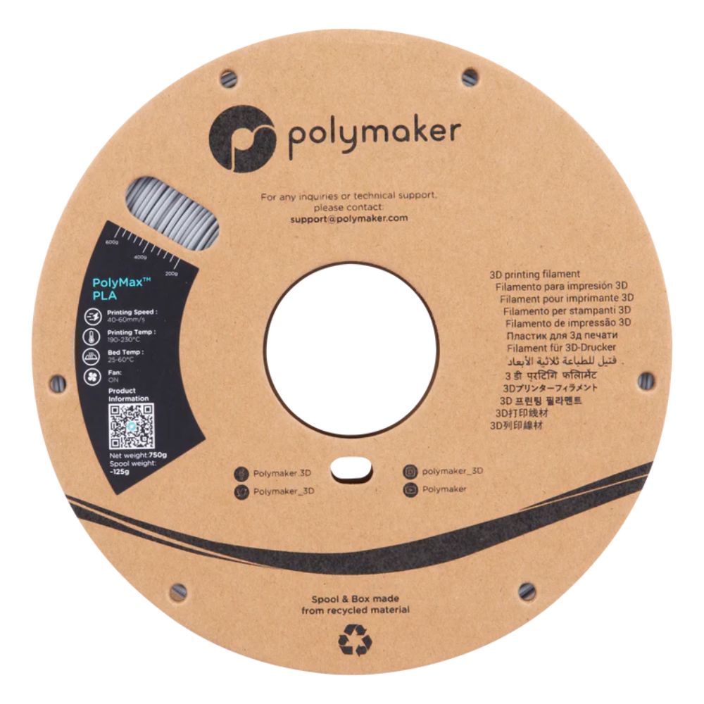 Polymaker - PolyMax Tough PLA - Gris (gray) - 1,75 mm - 750 g