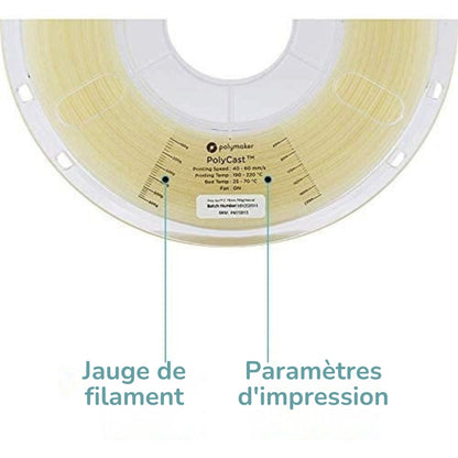 Polymaker - PolyCast Calcinable - Naturel (Natural) - 1.75 mm - 3 kg