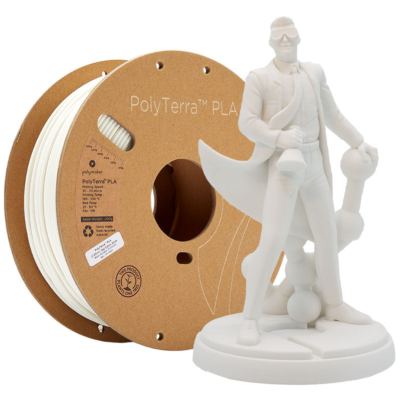 Polymaker - PolyTerra PLA - Blanc Coton (Cotton White) - 1,75 mm - 1 kg