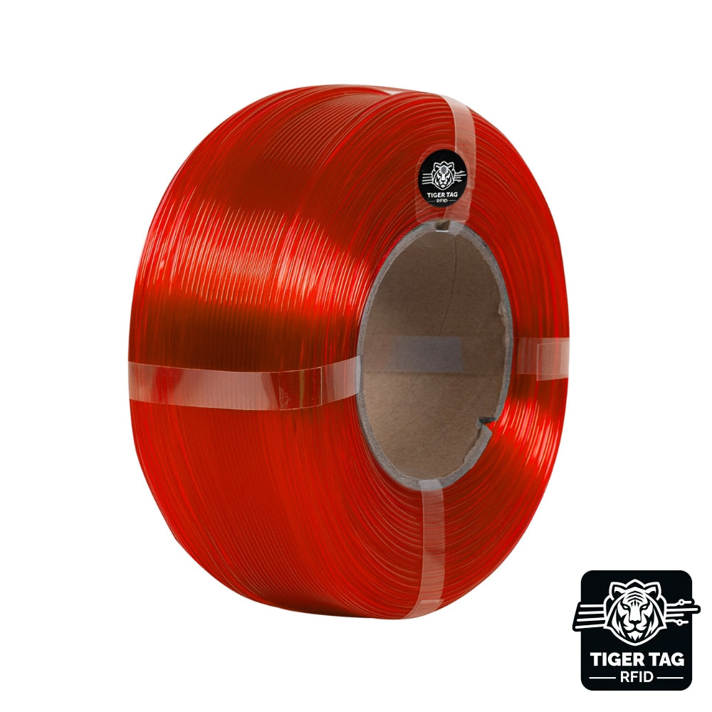 R3D - PLA Basic - Rouge Transparent (Transparent Red) - 1,75 mm - 1 kg - Refill avec RFID TigerTag