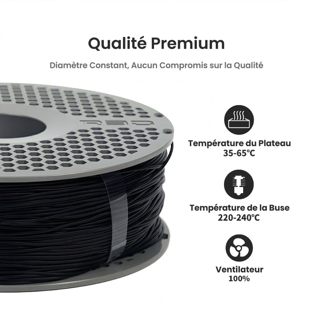 R3D - TPU Matte (90A) - Noir (Black) - 1,75 mm - 1 kg avec RFID TigerTag