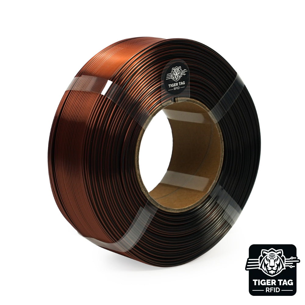R3D - Tri-Silk color - Or/Cuivre/Noir (Gold/Copper/Black) - 1,75 mm - 1 kg - Refill avec RFID TigerTag