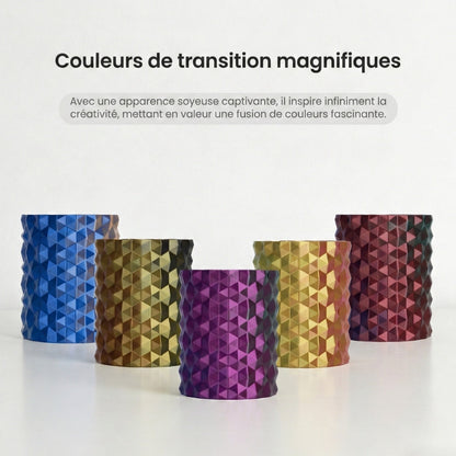 R3D - Tri-Silk color - Or/Vert/Fuschia (Gold/Green/Fuchsia) - 1,75 mm - 1 kg Refill avec RFID TigerTag